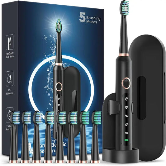 2024 Sonic Electric Toothbrush + 8 Brush Heads FREE